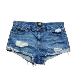 Bdg Blue Boyfriend Low-rise Distressed Jeans Shorts Women's Size 28